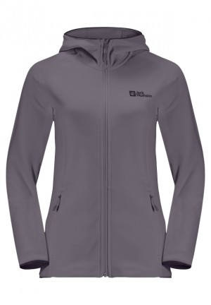 Grey Jack Wolfskin Baiselberg Hooded Fz Women Fleece Jackets | 62602912
