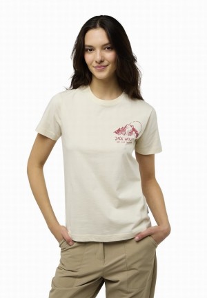 Grey Jack Wolfskin Bergblick Women T Shirts | 18468962