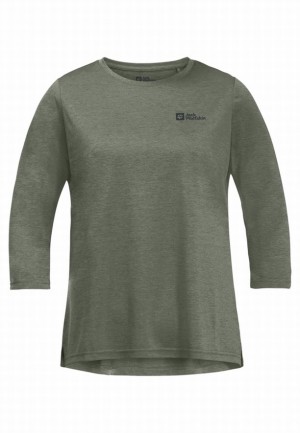 Grey Jack Wolfskin Crosstrail 3/4 Women T Shirts | 33650878