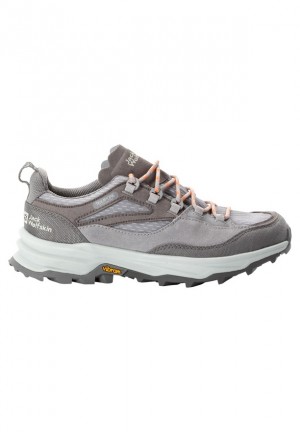 Grey Jack Wolfskin Cyrox Texapore Low Women Hiking Shoes | 67695420