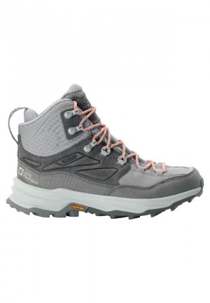 Grey Jack Wolfskin Cyrox Texapore Mid Women Hiking Shoes | 93254202