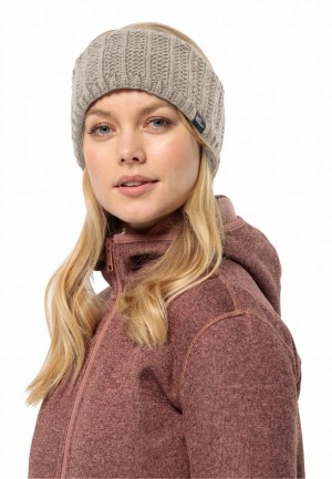Grey Jack Wolfskin Highloft Knit Women Headband | 51828672