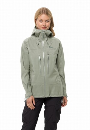 Grey Jack Wolfskin Kammweg 3l Women Rain Jackets | 69635625
