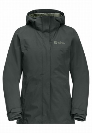 Grey Jack Wolfskin Luntal 3in1 Women Jackets | 41286001