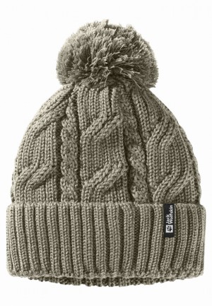 Grey Jack Wolfskin Pompom Men Beanie | 94320497