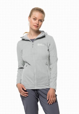 Grey Jack Wolfskin Prelight Alpha Women Jackets | 80716661