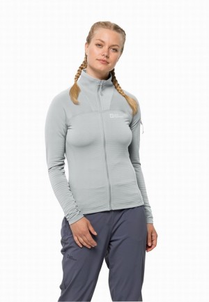 Grey Jack Wolfskin Prelight Fz Women Fleece Jackets | 13545198