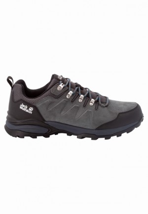 Grey Jack Wolfskin Refugio Texapore Low Men Hiking Shoes | 50611656