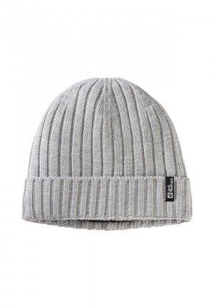 Grey Jack Wolfskin Rib Knit Women Beanie | 60849917