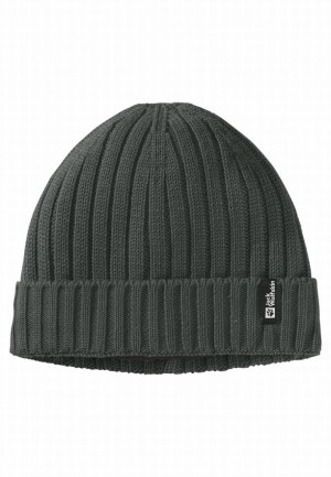 Grey Jack Wolfskin Rib Knit Women Beanie | 65607432