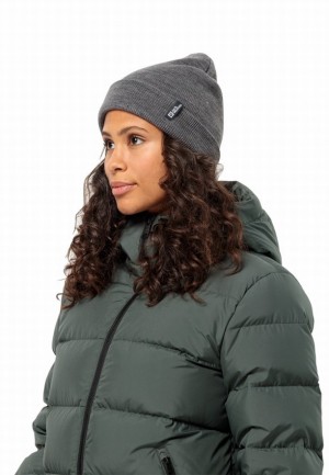 Grey Jack Wolfskin Rib Women Beanie | 84035596