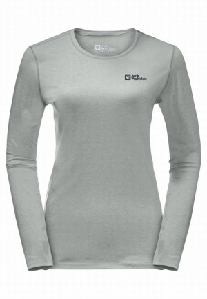 Grey Jack Wolfskin Skyhermal L/s Women T Shirts | 45017106
