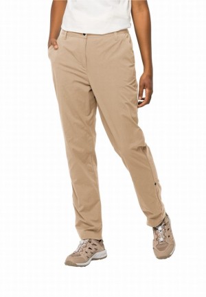 Khaki Jack Wolfskin Desert Roll Up Women Pants | 59201764