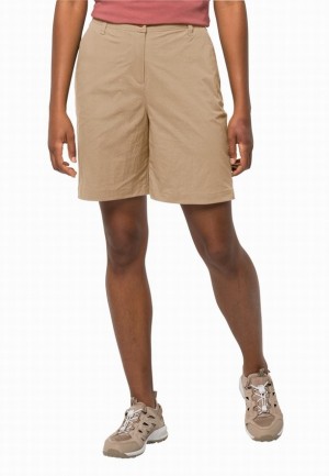 Khaki Jack Wolfskin Desert Women Shorts | 48682244