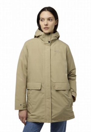 Khaki Jack Wolfskin Wintertor Women Coats | 16883106