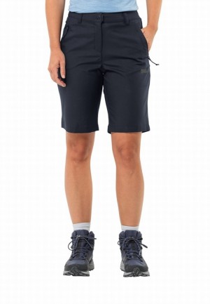 Navy Jack Wolfskin Active Track Women Shorts | 67683336