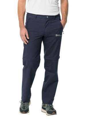 Navy Jack Wolfskin Active Track Zip Off Men Hiking Pants | 28441933