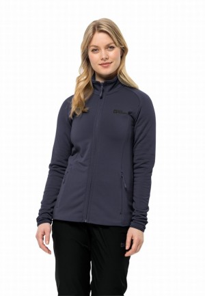 Navy Jack Wolfskin Baiselberg Fz Women Fleece Jackets | 53680373