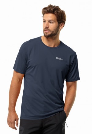 Navy Jack Wolfskin Delgami S/s Men T Shirts | 34709783
