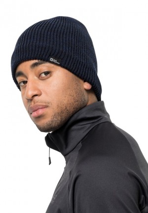 Navy Jack Wolfskin Feldberg Men Beanie | 58726025