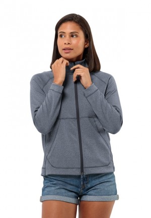 Navy Jack Wolfskin Fernweh Women Fleece Jackets | 25804148