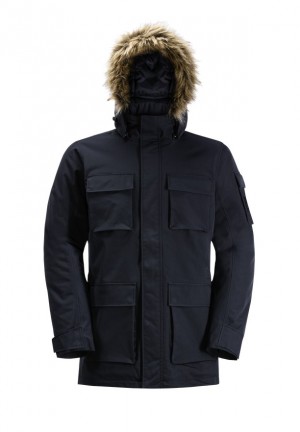 Navy Jack Wolfskin Glacier Canyon Men Coats | 76205982