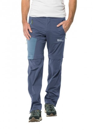Navy Jack Wolfskin Glastal Zip Away Men Hiking Pants | 45307608