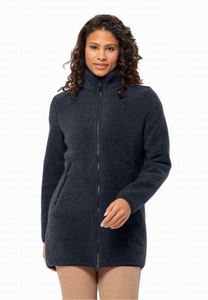 Navy Jack Wolfskin High Curl Women Coats | 55658676