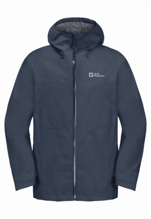 Navy Jack Wolfskin Highest Peak 3l Men Rain Jackets | 28752937