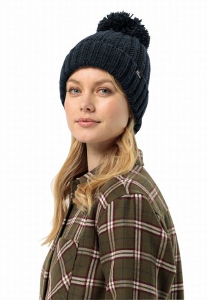 Navy Jack Wolfskin Highloft Knit Women Beanie | 13782634