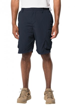 Navy Jack Wolfskin Kalahari Cargo Men Shorts | 63644450