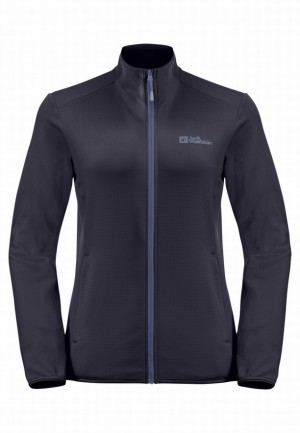 Navy Jack Wolfskin Kolbenberg Fz Women Fleece Jackets | 22093959