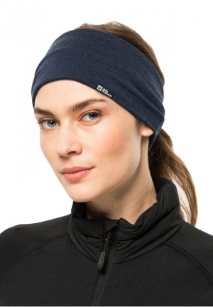 Navy Jack Wolfskin Merino Men Headband | 29787978