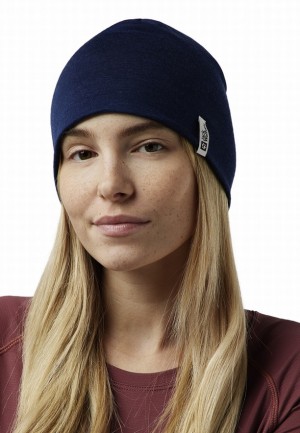 Navy Jack Wolfskin Merino Women Beanie | 39373835