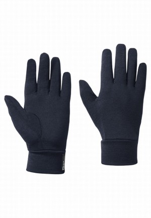 Navy Jack Wolfskin Merino Women Gloves | 81949077