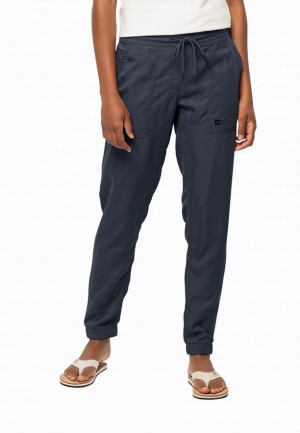Navy Jack Wolfskin Mojave Women Pants | 67093635