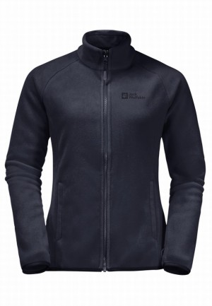Navy Jack Wolfskin Moonrise Fz Women Fleece Jackets | 40360857