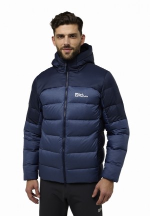 Navy Jack Wolfskin Nebelhorn Hoody Men Down Jackets | 76764699