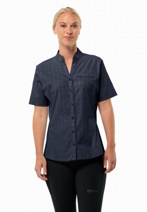 Navy Jack Wolfskin Norbo S/s Women Shirts | 60019895