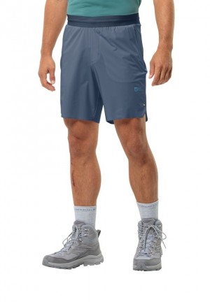 Navy Jack Wolfskin Prelight Chill Men Shorts | 51641218