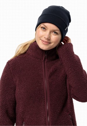 Navy Jack Wolfskin Rib Women Beanie | 39790377