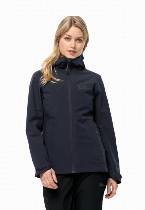 Navy Jack Wolfskin Robury 2l Women Jackets | 33717299