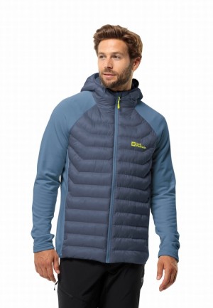Navy Jack Wolfskin Routeburn Pro Hybrid Men Jackets | 30119598