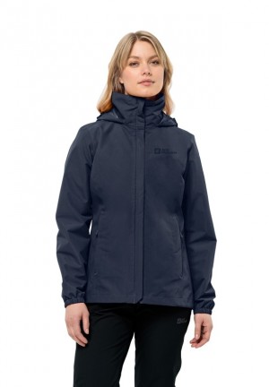Navy Jack Wolfskin Stormy Point 2l Women Rain Jackets | 26899743