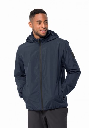 Navy Jack Wolfskin Textor Men Rain Jackets | 98339956