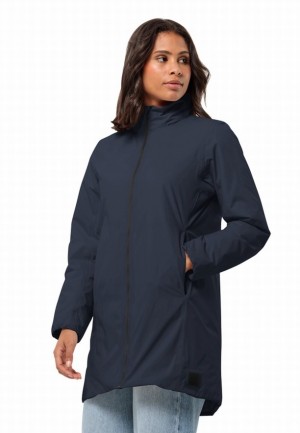 Navy Jack Wolfskin Textor Women Coats | 59208428