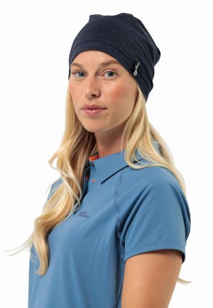Navy Jack Wolfskin Travel Men Beanie | 99122310