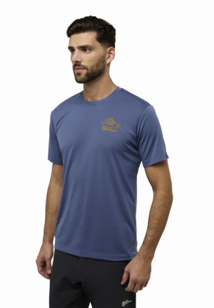 Navy Jack Wolfskin Vonnan Graphic Men T Shirts | 13314083