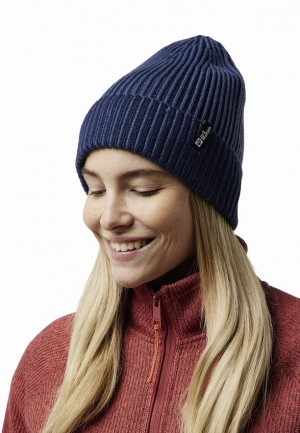 Navy Jack Wolfskin Vybrant Men Beanie | 80037971
