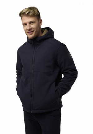 Navy Jack Wolfskin Windland Men Softshell Jackets | 64175053